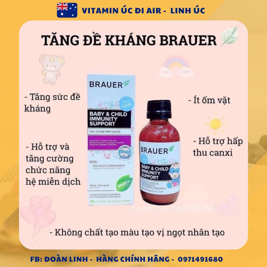 Siro sổ mũi Brauer Runny Nose của Úc cho bé từ 6 tháng tuổi 100ml mẫu mới, Hàng chuẩn úc đi air, Date xa