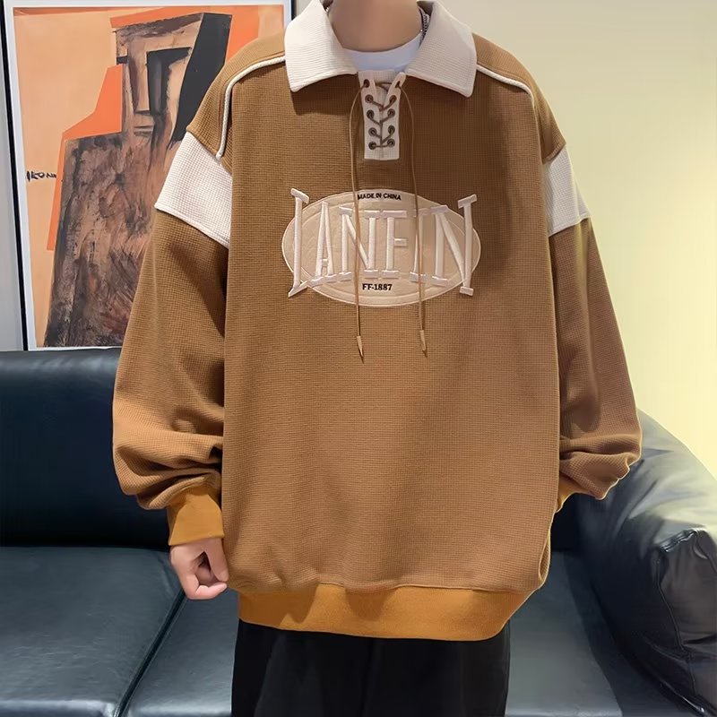 Áo Sweater Cổ Polo Phong Cách Hàn Quốc áo sweater nam Thời Trang Thường Ngày áo sweater nữ Unisex