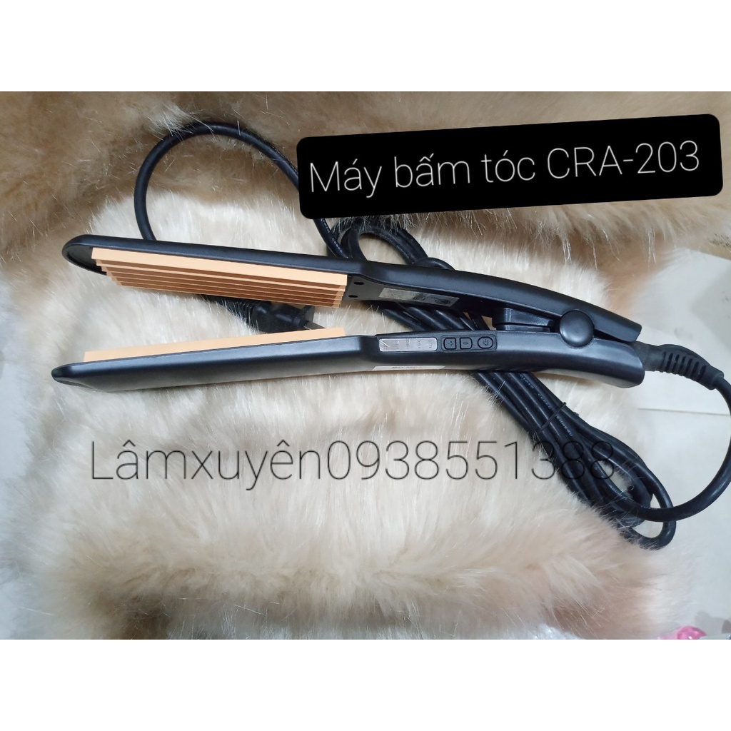 Máy bấm tóc CRA -203bấm tóc xù đẹp,mềm bóng đẹp với chất liệu thép titan giúp Máy bấm êm, nhanh, không rít tóc