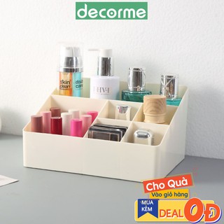 Khay đựng mỹ phẩm nhựa nhiều ngăn đa năng, phụ kiện thời trang Decorme
