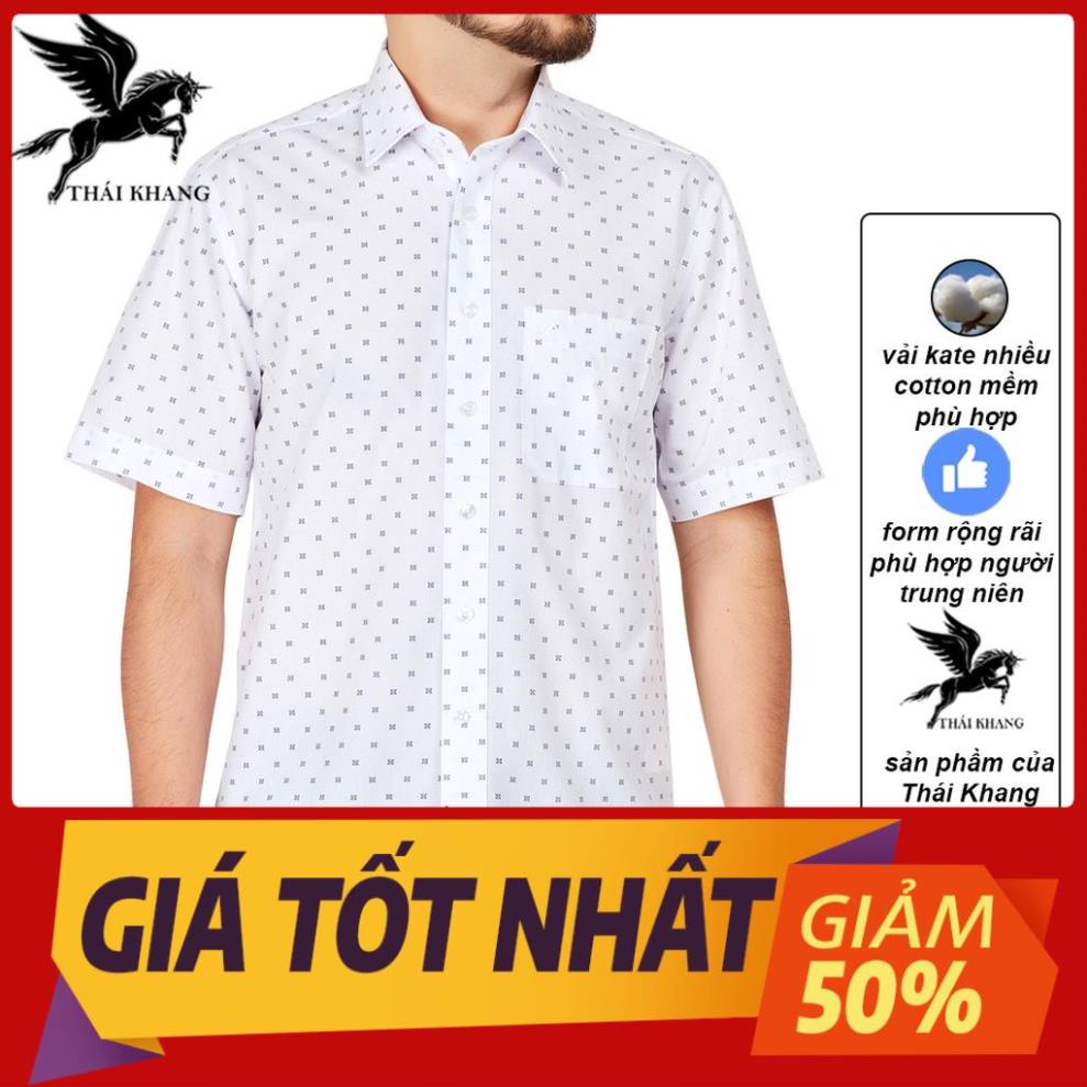 sơ mi ngắn tay nam trung niên họa tiết vải cotton mềm mát loại áo sơ mi trung niên form rộng thoải mái OG1 🔥