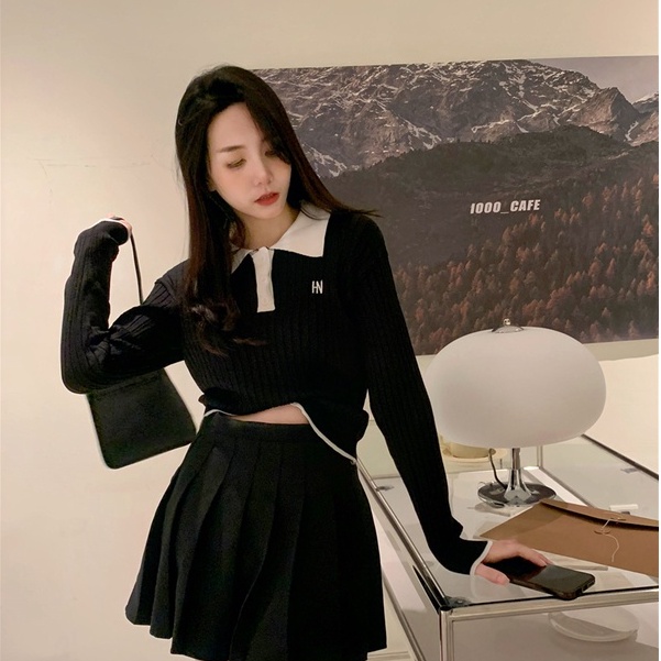 QADCOL Áo Len Tay Dài Cổ polo Thời Trang Cho Nữ