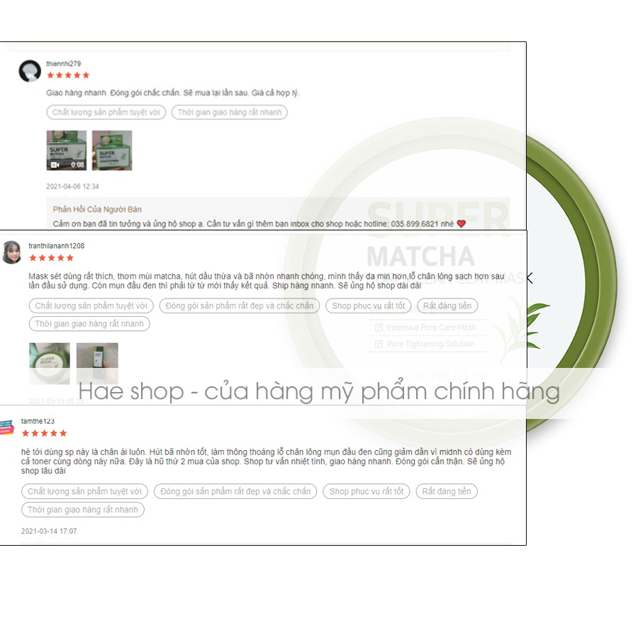 Mặt Nạ Đất Sét Trà Xanh Giúp Thu Nhỏ Lỗ Chân Lông, Loại Bỏ Mụn Đầu Đen Some By Mi Super Matcha  Pore Clean Clay Mask | BigBuy360 - bigbuy360.vn