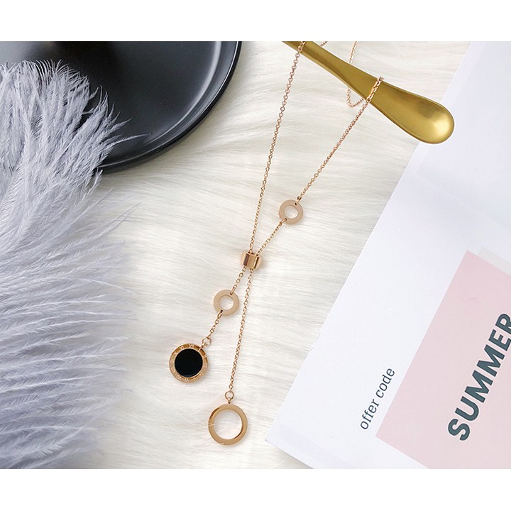 Dây chuyền nữ ttian chuỗi tròn rớt số la mã siêu đẹp, bền màu, chuẩn thời trang