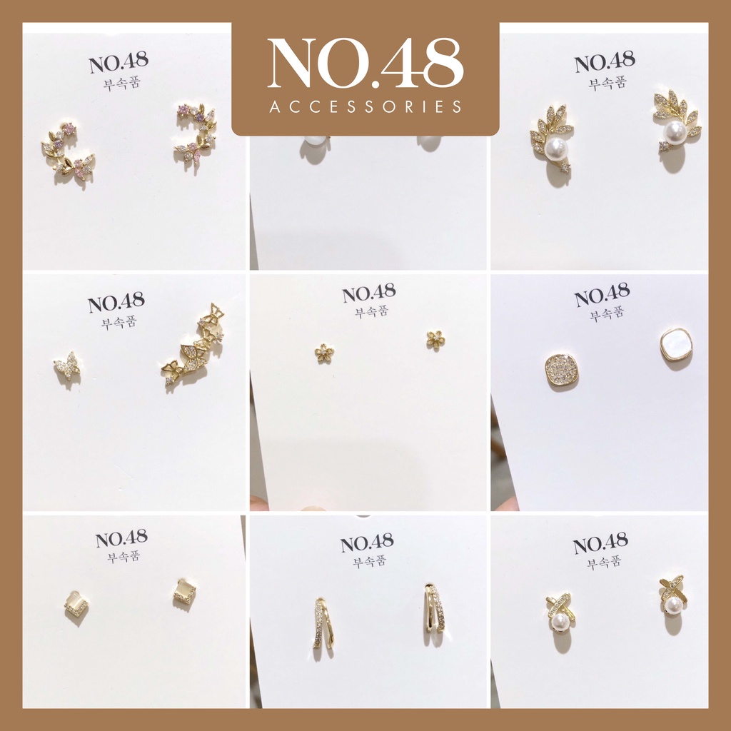 Khuyên tai nữ bông tai nữ chuôi bạc s925, mạ vàng nhiều mẫu NO.48 ( ảnh thật)