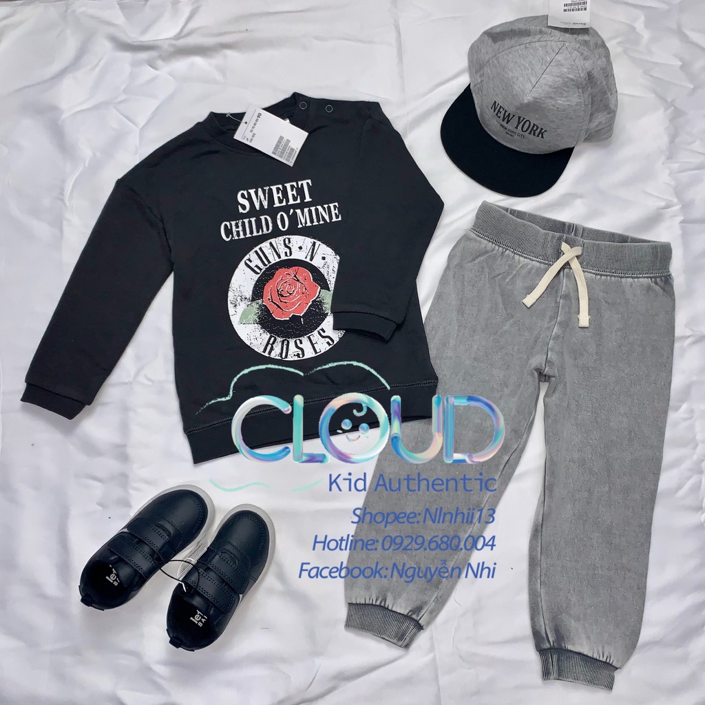 Bộ nỉ bông dài tay cho bé HM US/JP size từ 4-6m đến 3-4y