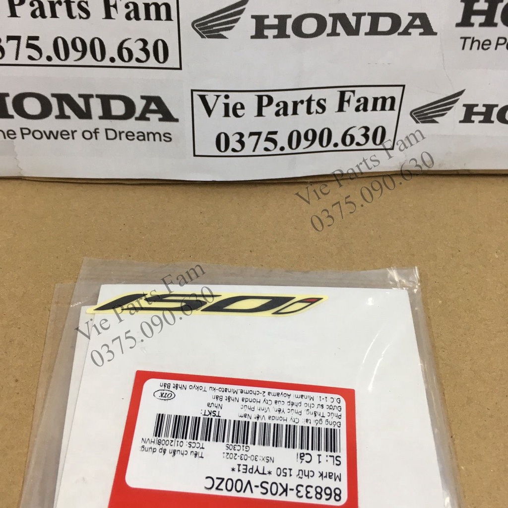 Tem chữ 150i SH 2020 (nâng cấp SH 125 thành SH 150), Giá 1 tem - .