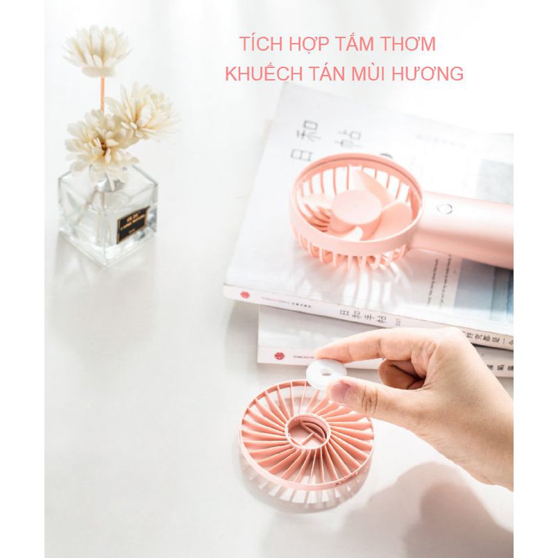 Quạt mini cầm tay tích điện khuếch tán hương thơm F2B, hàng chính hãng Jisulife, 3 cấp độ gió mạnh, 4000mAh | BigBuy360 - bigbuy360.vn