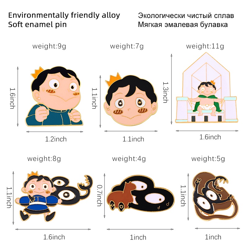 Ghim cài áo QIHE JEWELRY tráng men hình hoạt họa 6 kiểu tùy chọn làm quà tặng trang trí balo / túi xách