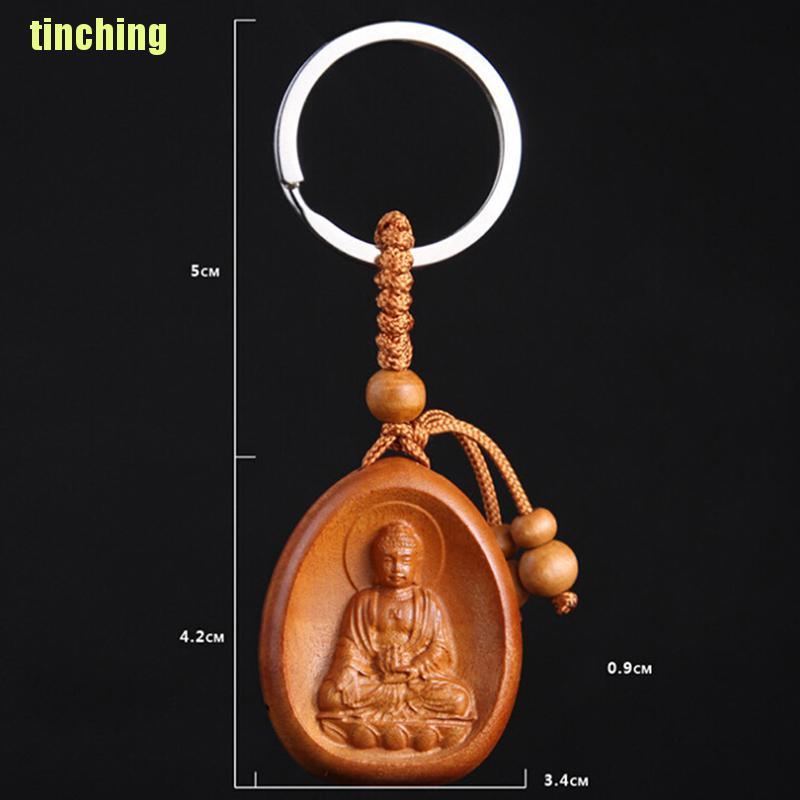Móc Khóa Gỗ Khắc Hình Phật Độc Đáo