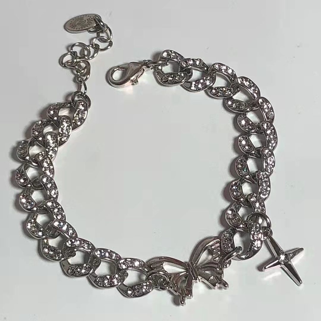 Vòng Tay Mặt Hình Bướm Đính Đá Zircon Phong Cách Retro Sang Trọng