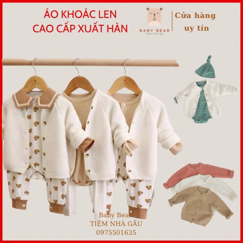 Áo khoác len cho bé từ 4-15 kg chất len Hàn Quốc giữ ấm cho trẻ