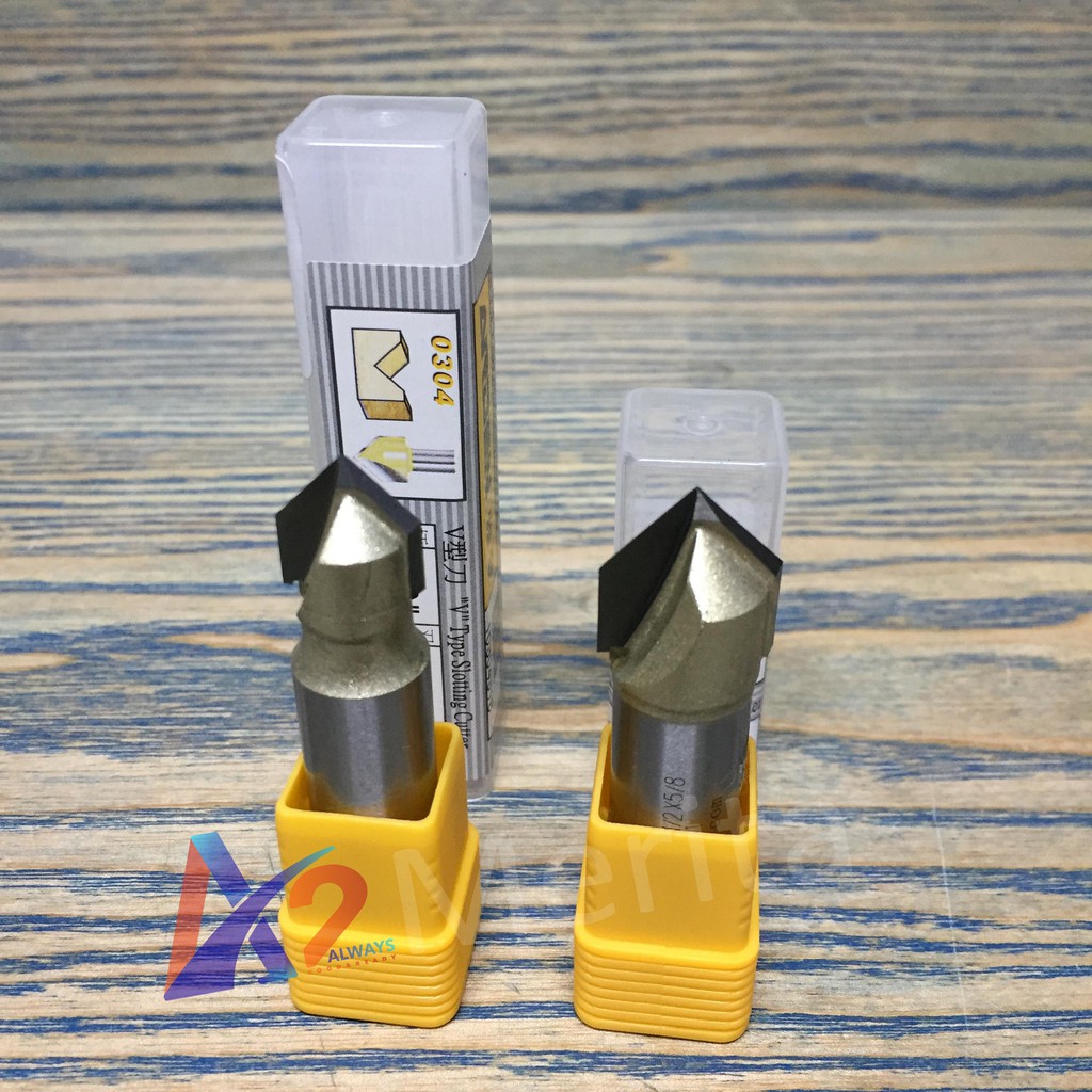 Mũi phay gỗ rãnh chữ V 90độ cốt 1/2"  ARDEN - Made in TAIWAN - Giá 1 mũi