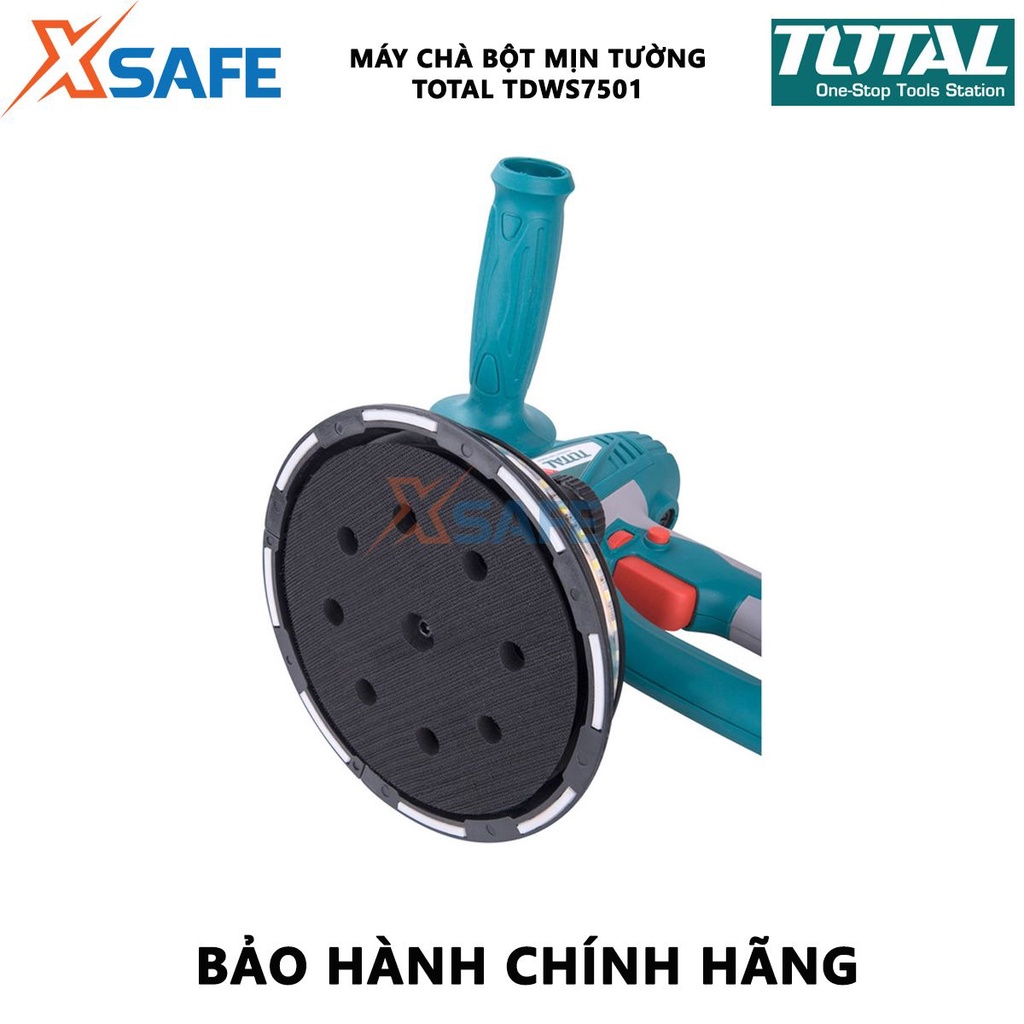 Máy chà bột mịn tường TOTAL TDWS7501 công suất 750W, kèm 5 miếng chà nhám, 1 ống ruột gà và 1 túi bụi - [XSAFE]