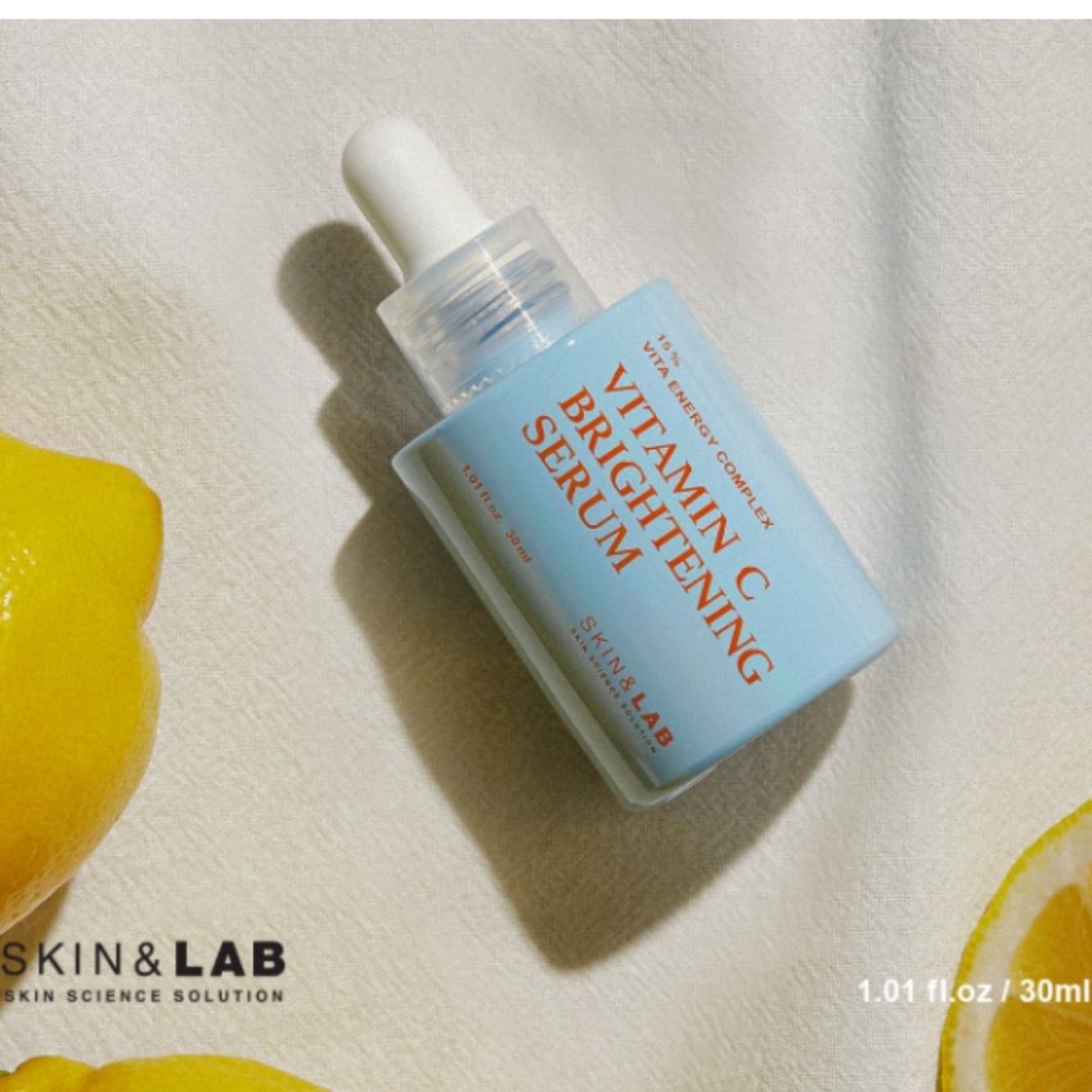 Skinnlab Vitamin C Brightening Serum &amp; Vitamin B Hydrating Gel Cream - Bộ đôi Dưỡng trắng khỏe da