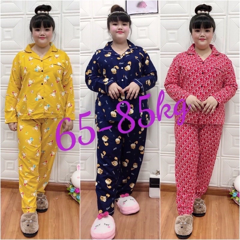 ( BIG SIZE 63-80kg ) Bộ Tay Dài Quần Dài  Kate Lụa 65-85kg | BigBuy360 - bigbuy360.vn