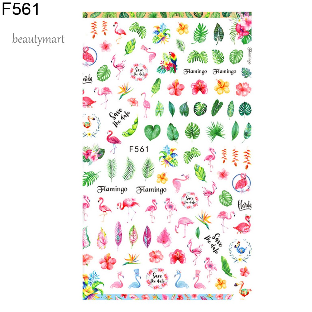 [Hàng mới về] Nhãn dán móng tay họa tiết chữ tiếng Anh/động vật/trái cây/lá 3D siêu mỏng