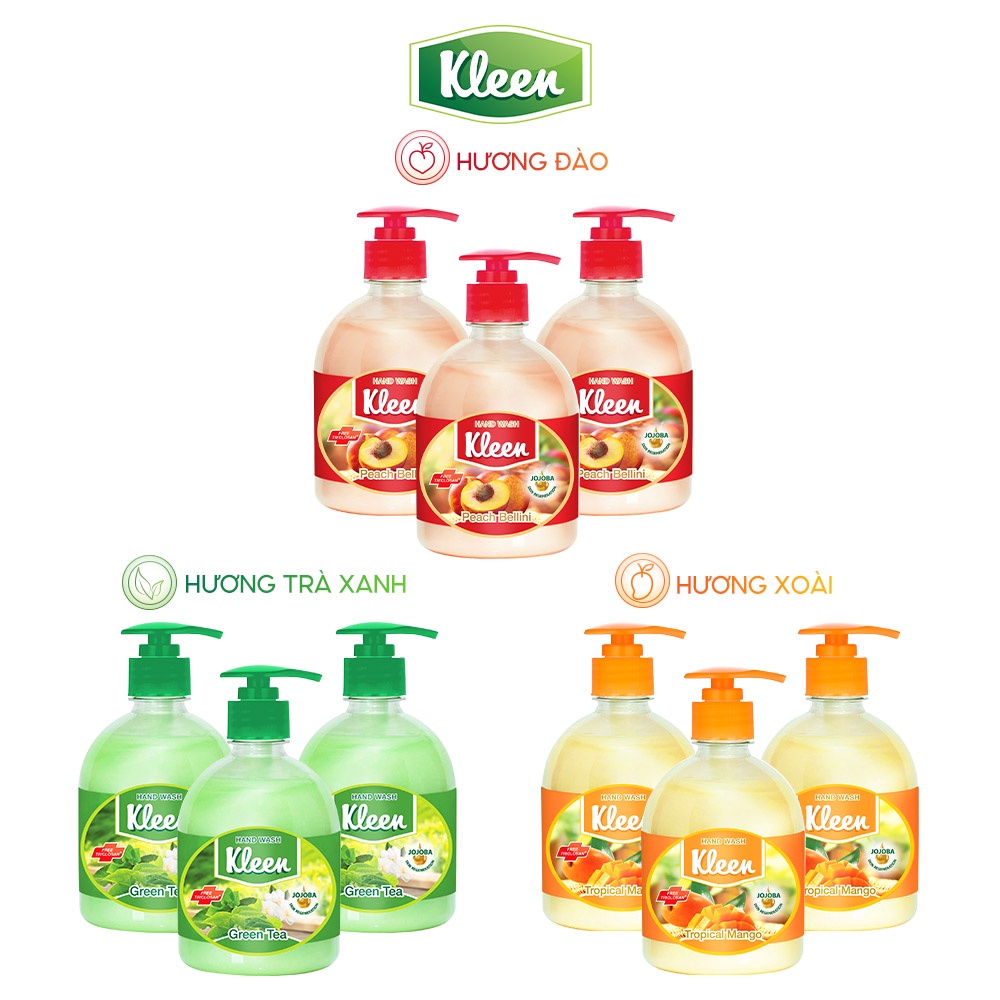 Combo 3 chai sữa rửa tay Kleen 500ml/chai