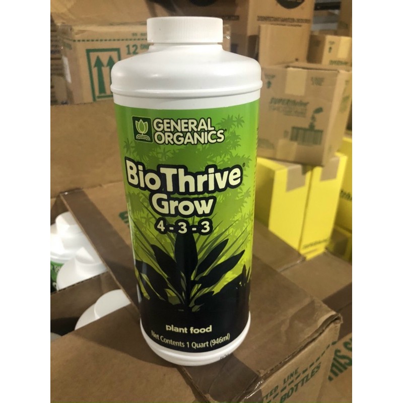 BioThrive Grow 4-3-3 Dinh dưỡng hữu cơ tăng trưởng cây cân bằng chai 946ml nhập khẩu Mỹ