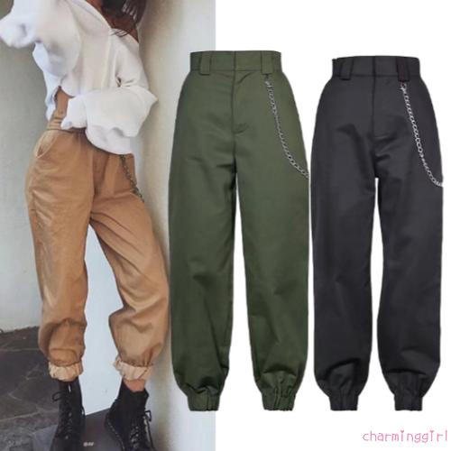 Quần jogger lưng cao phối túi thời trang cho nữ