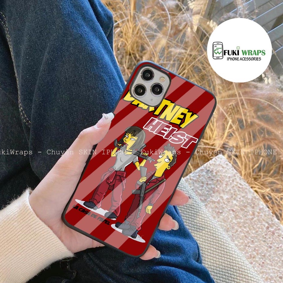 Ốp Lưng Kính Cường Lực / Case Money Heist Chống Vỡ Dành Cho 13ProMax 12ProMax 11ProMax X XSMAX Fukishop