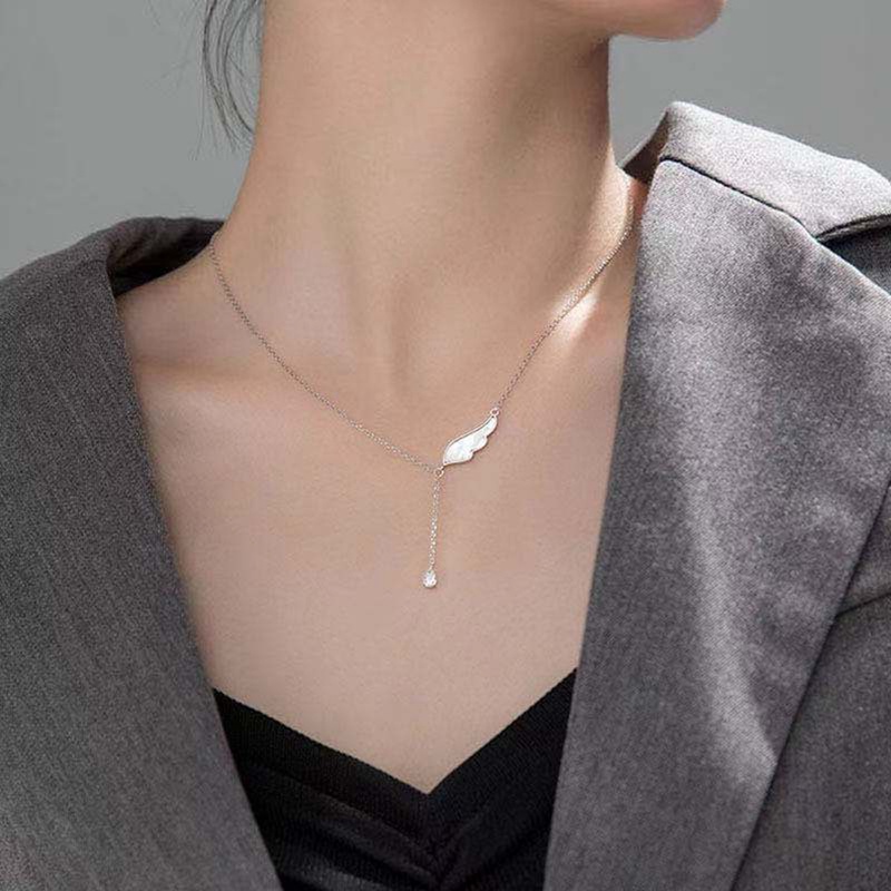 Vòng cổ Mặt Hình Cánh Thiên Thần Vỏ Sò Sang Trọng Cho Nữ