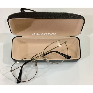 Combo 1 kính không độ gọng trắng và 1 hộp đựng kính