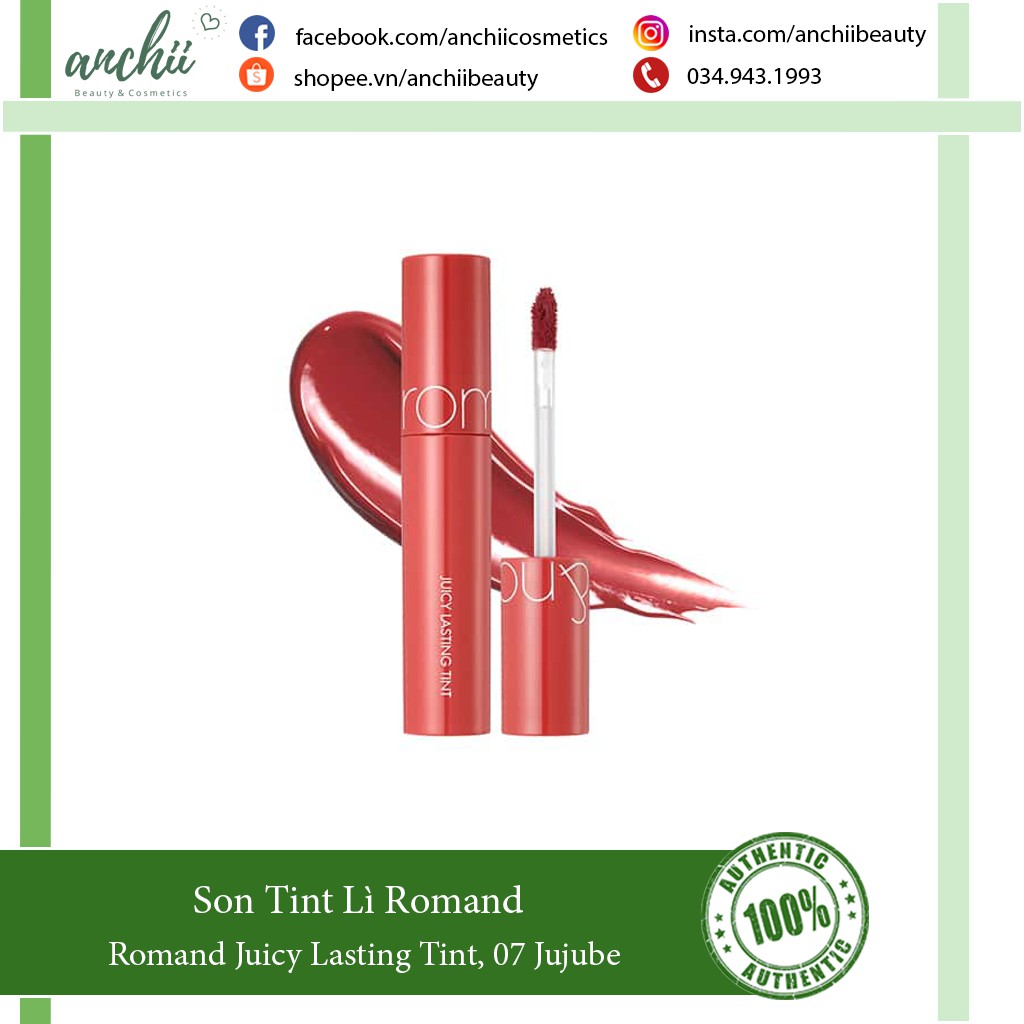 [TOP 1 UY TÍN] [MÀU MỚI 18-21] Son Tint Bóng Romand Juicy Lasting Tint (bill Hàn) | WebRaoVat - webraovat.net.vn