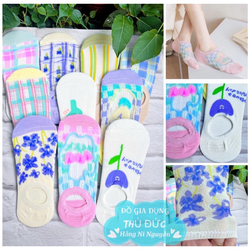 Set 10 đôi vớ lười có hình dễ thương