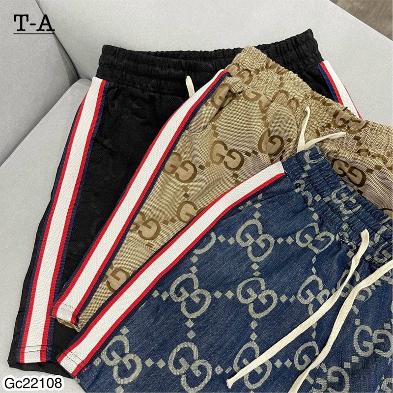 [ Có Video ]Quần Ngố GC Nam Nữ Thêu Chữ GC Cực Chất - Quần Ngố GC Nam 2 Kẻ Quần Cực Xịn