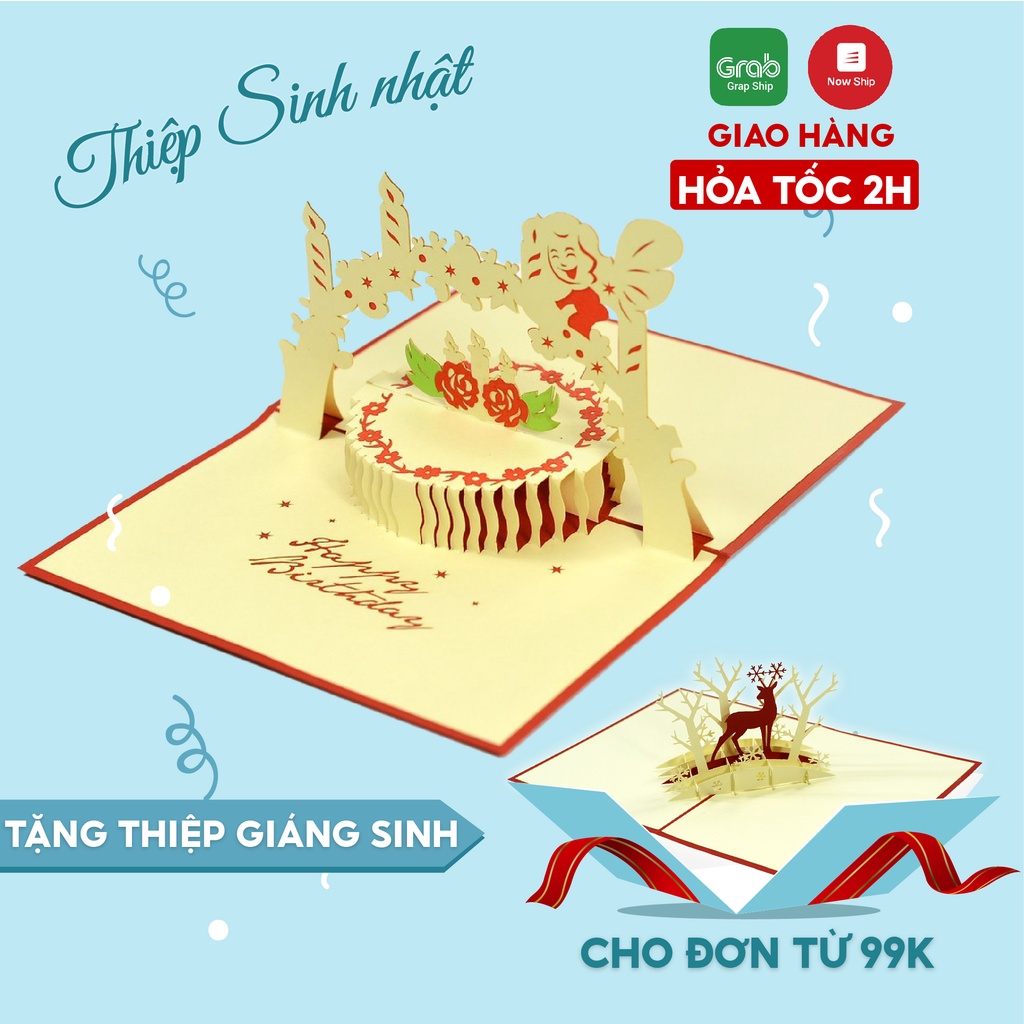 Thiệp Handmade, Thiệp Sinh Nhật, Thiệp Noel, Thiệp 3D Quà Tặng Độc Đáo, Gửi Gắm Những Lời Chúc Ý Nghĩa HMG Popup Card