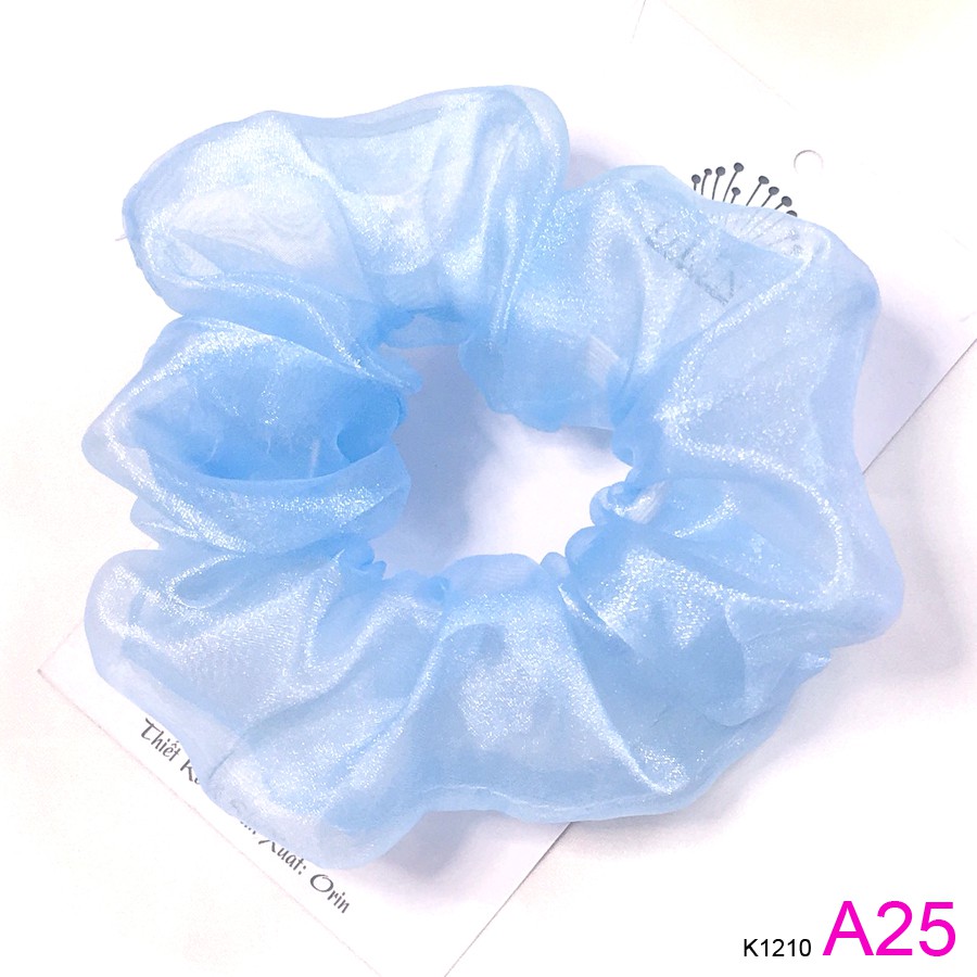 (Ảnh thật) Dây buộc tóc scrunchies voan loại đẹp nhiều màu Orin K1210