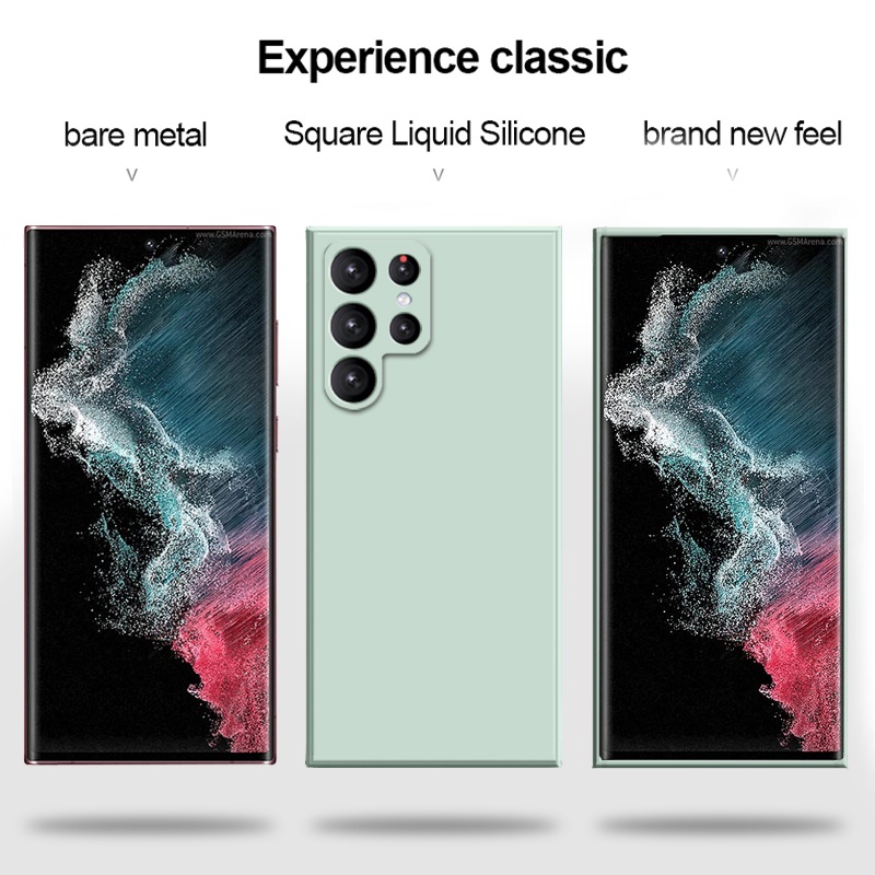 Ốp Điện Thoại Silicon Dẻo Mềm Dáng Vuông Sang Trọng Cho Samsung S22 Plus Note 20 Ultra 10 Pro 9 8