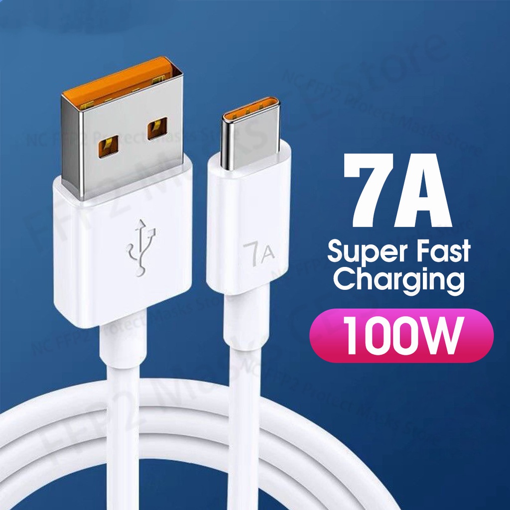 Dây Cáp Sạc USB Loại C 7A Bằng Silicon Dành Cho Samsung S10 Xiaomi