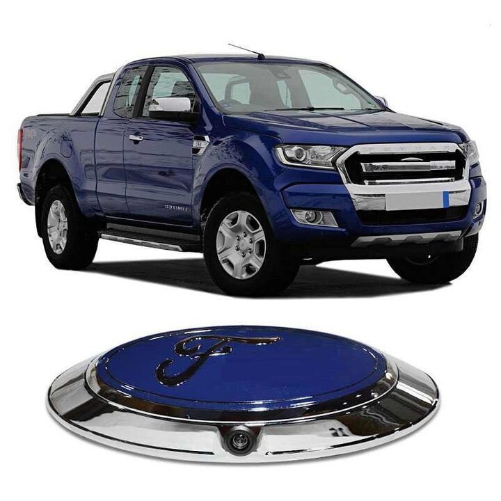 Biểu tượng logo Ford kiêm camera sau xe ô tô Ford Ranger XLS, đã có màn hình nhưng chưa có camera lùi