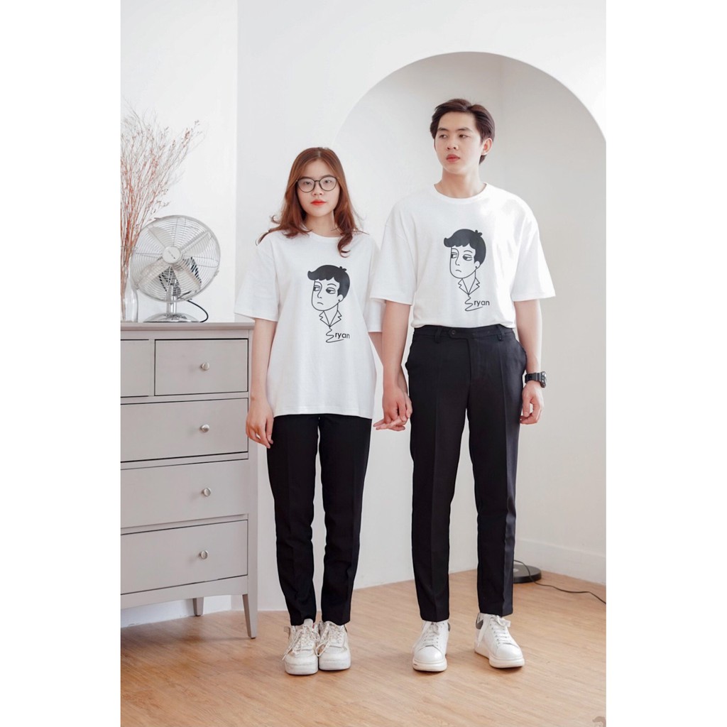 RYAN - Áo thun nam RYAN (bảng size mới) ngắn tay vải cotton cổ bo tròn thương hiệu RYAN form rộng phong cách Hàn Quốc | BigBuy360 - bigbuy360.vn