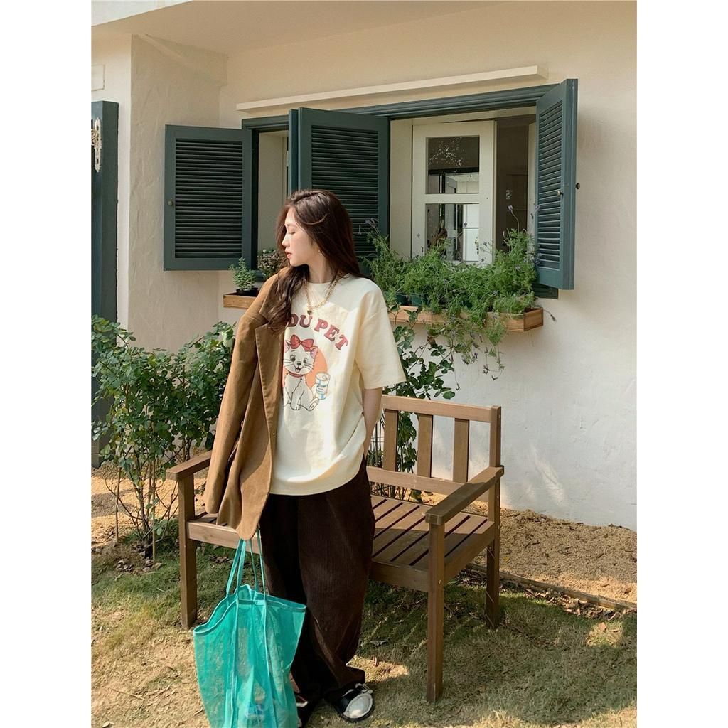 Áo Thun Cotton Nguyên Chất Ngắn Tay In Hình Dễ Thương 61290