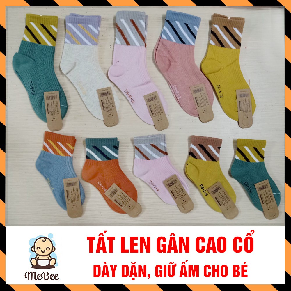 Tất len gân cao cổ dày dặn cho bé 1-12 tuổi