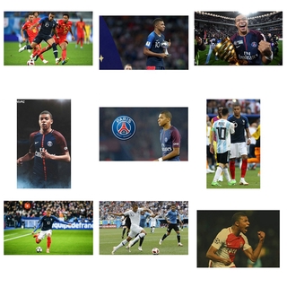 1 Tấm Poster Dán Tường Trang Trí In Hình Paris Saint-Germain F.C Kylian Mbapp