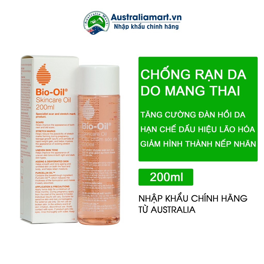 Bio Oil Hỗ Trợ Rạn Da, Thâm Nám Do Mang Thai, Da Khô, Mất Nước.