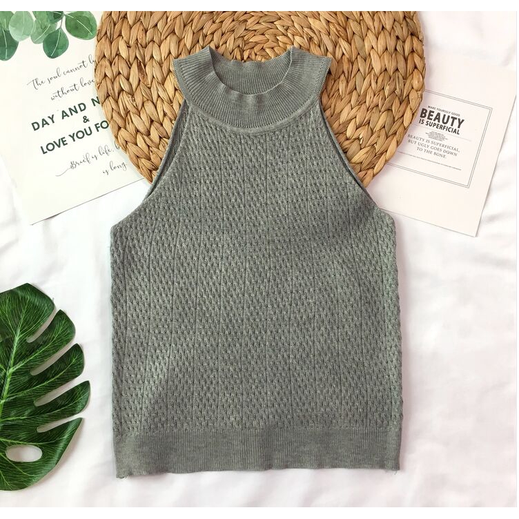 Áo croptop dệt kim trễ vai quyến rũ thời trang cho nữ