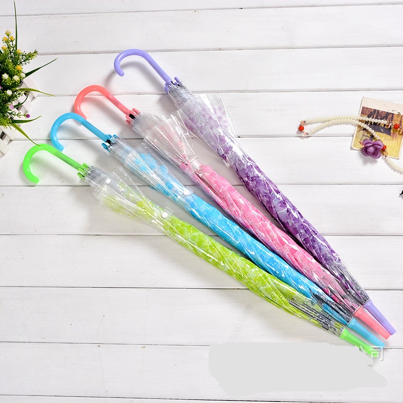 Dù xếp trong suốt hoa anh đào dù gấp gọn ô dù cầm tay che mưa 71.5*91.5*53.5 cm