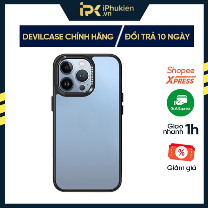 Ốp lưng  DEVILCASE phiên bản TIÊU CHUẨN viền Đen Nhám cho iP 13/ 13Pro/ 13Promax