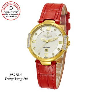 Đồng hồ nữ Sunrise ♥️FREESHIP♥️ Model 9801BA Đính Đá kính Sapphire chống xước - Fullbox chính hãng