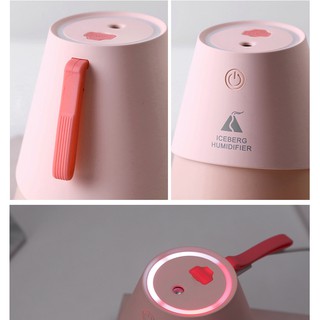 Máy Phun Sương, Xông Tinh Dầu Mini Volcano Tặng Kèm Đèn Led Quạt Mini - [Bảo Hành 1 Đổi 1]