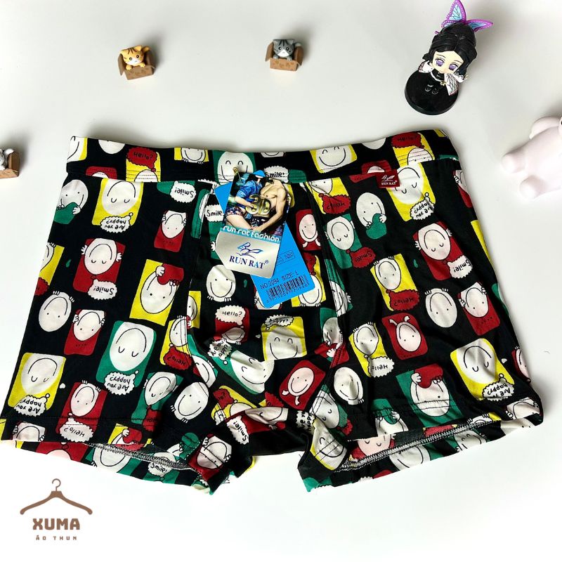 [ Ảnh tự chụp ] Combo 4 quần sịp quần lót nam đùi full viền thun lạnh co giãn 4 chiều xuma hàng hiệu