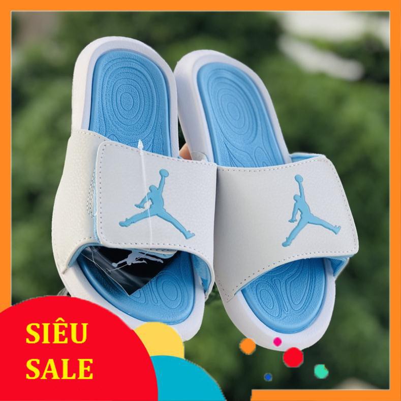 🎁Hàng sẵn + Hộp 🎁 Dép quai ngang jordan hydro 6 nam nữ màu trắng - xanh ngọc