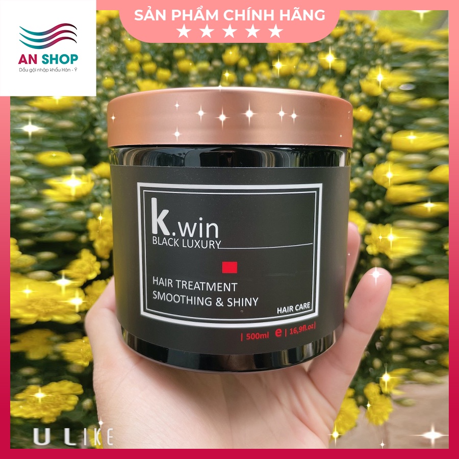 Kem ủ tóc phục hồi hư tổn hấp tóc argan siêu mềm mượt tóc khô xơ uốn nhuộm duỗi K.win luxury smoothing and shiny 500ml