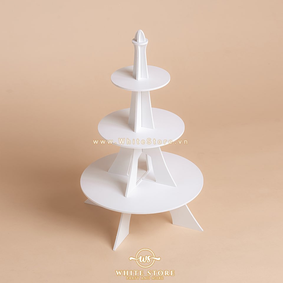 KỆ BÁNH CUPCAKE THÁP EIFFEL 3 TẦNG độc đáo và tháo lắp tiện lợi tái sử dụng nhiều lần - WhiteStore.vn