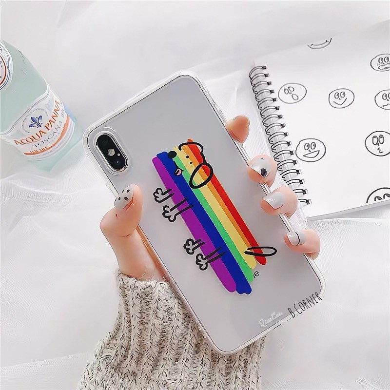 Ốp Lưng Điện Thoại Trong Suốt Chó Bảy Màu - CAS2054